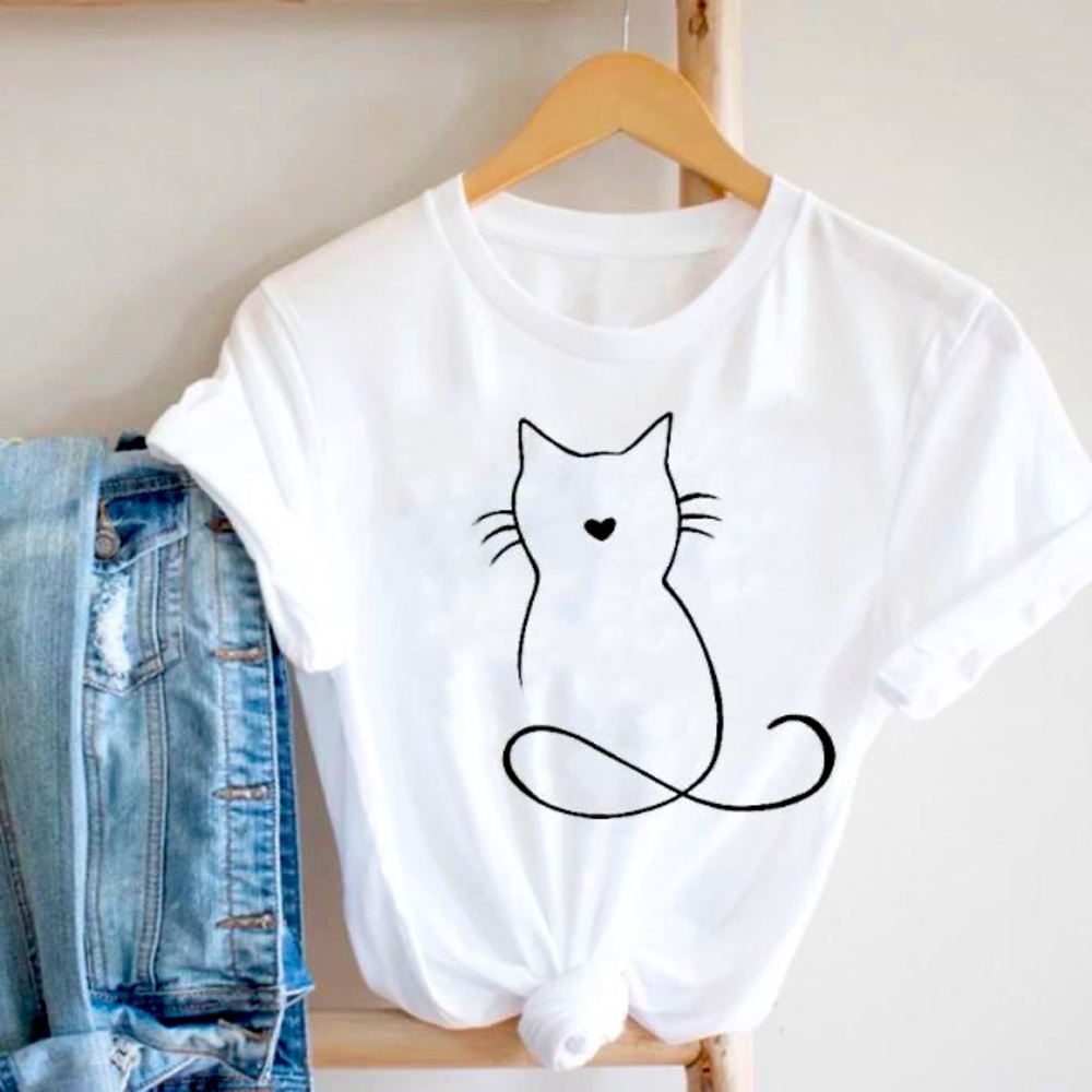 White Cat love tee